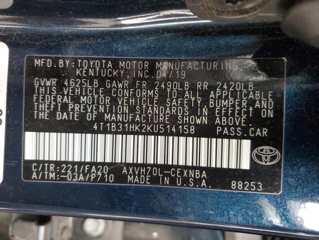 4T1B31HK2KU514158 Toyota CAMRY LE