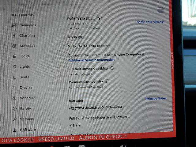 7SAYGAEE2RF009616 Tesla Model Y