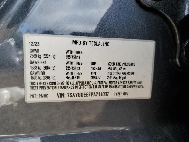 7SAYGDEE7PA211007 Tesla Model Y