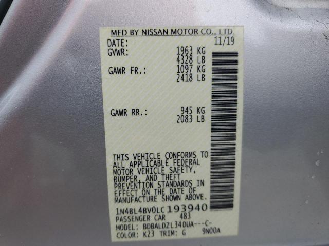 1N4BL4BV0LC193940 Nissan 2020