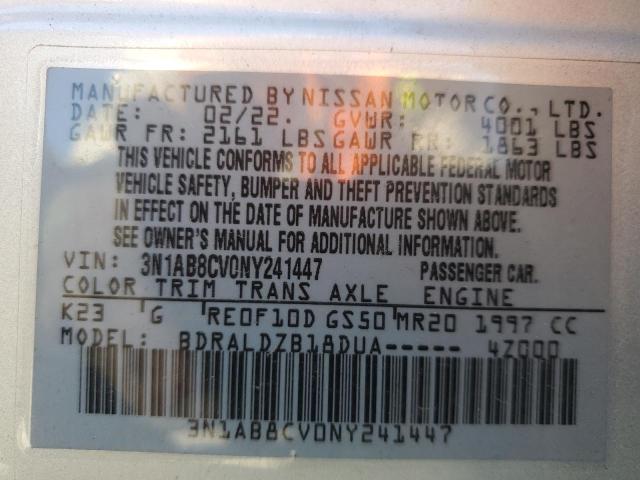 3N1AB8CV0NY241447 Nissan SENTRA SV