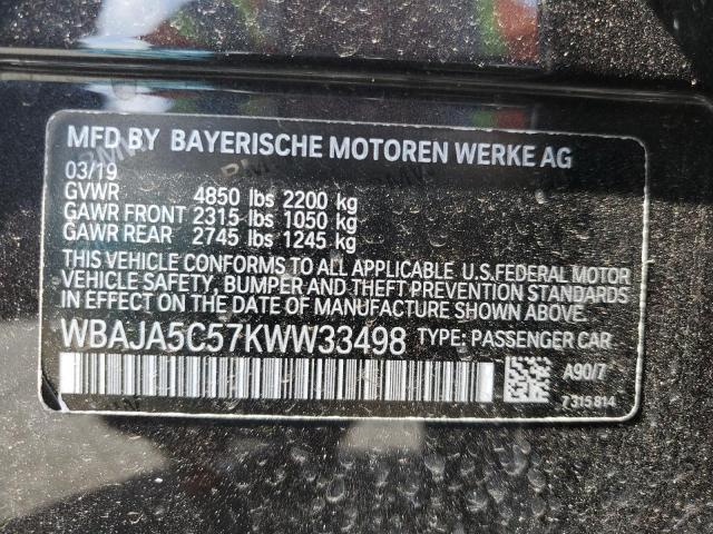 WBAJA5C57KWW33498 BMW 2019