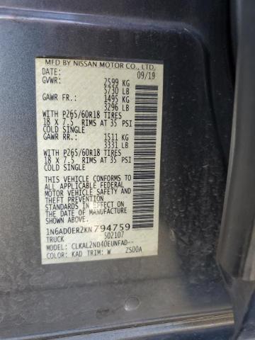 1N6AD0ER2KN794759 Nissan FRONTIER S