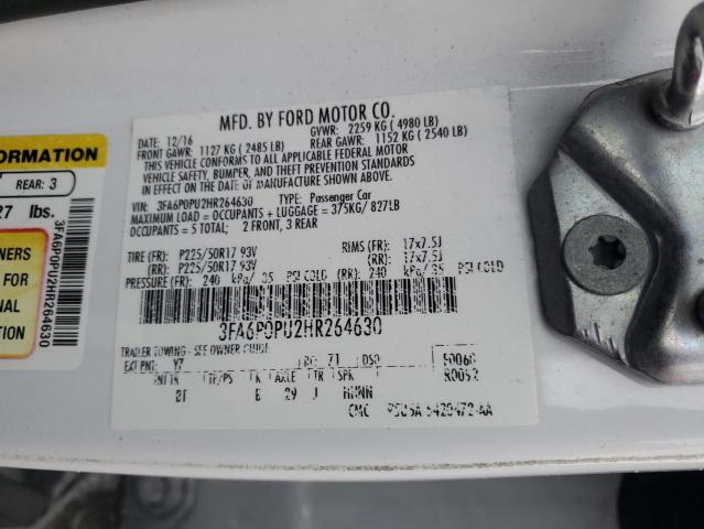 3FA6P0PU2HR264630 Ford FUSION SE