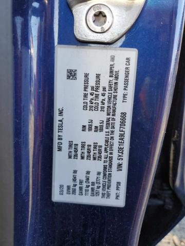 5YJ3E1EA9LF706668 Tesla MODEL 3