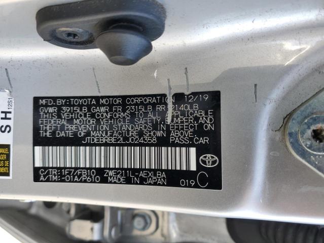 JTDEBRBE2LJ024358 Toyota COROLLA LE