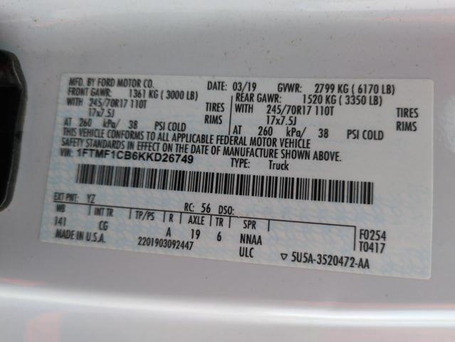 1FTMF1CB6KKD26749 Ford F150