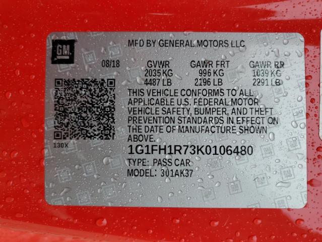 1G1FH1R73K0106480 Chevrolet CAMARO SS