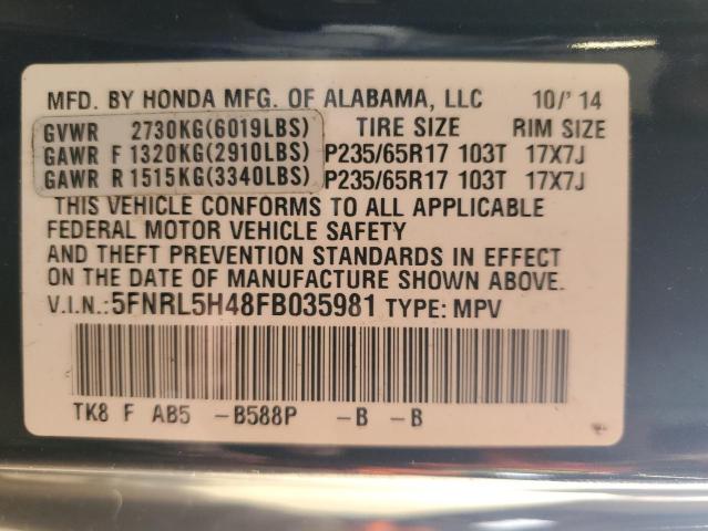 5FNRL5H48FB035981 Honda ODYSSEY EX