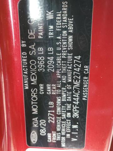 3KPF44AC7ME274274 KIA FORTE GT