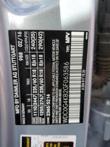 WDC0G4KB2GF063586 Mercedes-Benz m274
