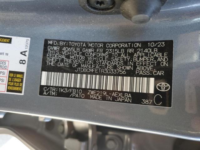 JTDBCMFE1R3033756 Toyota 2zr-fxe