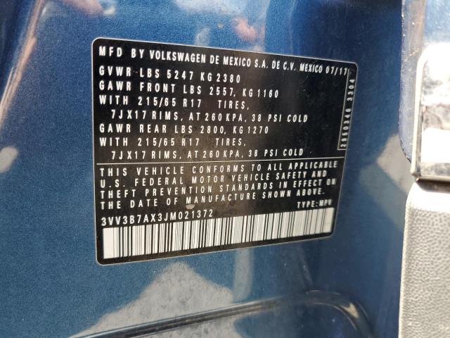3VV3B7AX3JM021372 Volkswagen 2018