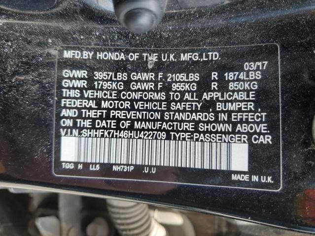 SHHFK7H46HU422709 Honda CIVIC SPOR