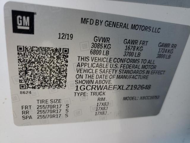 1GCRWAEFXLZ192648 Chevrolet Silverado