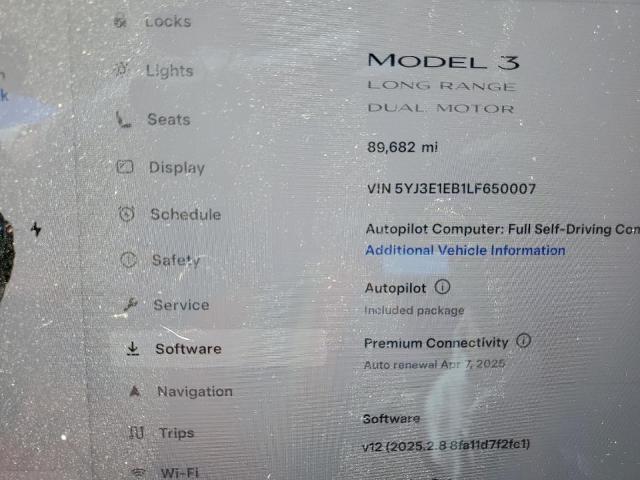 5YJ3E1EB1LF650007 Tesla MODEL 3