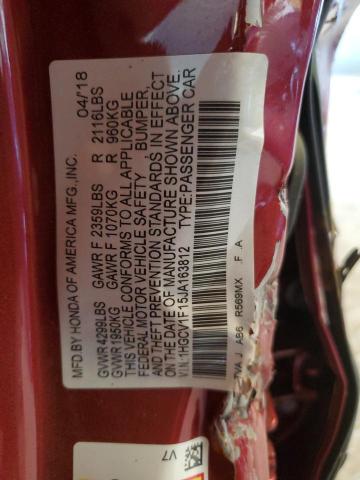 1HGCV1F15JA163812 Honda ACCORD LX
