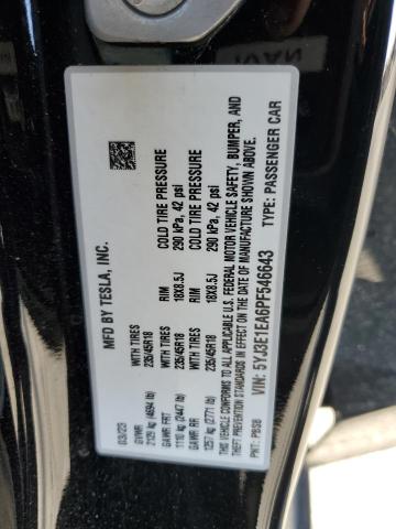 5YJ3E1EA6PF546643 Tesla MODEL 3