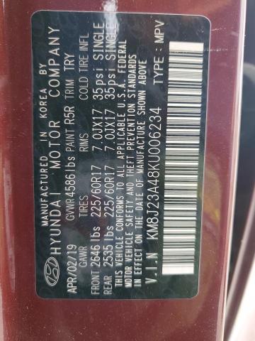 KM8J23A48KU006234 Hyundai TUCSON SE