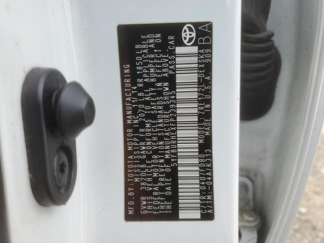 5YFBURHEXFP239345 Toyota 2zr-fe