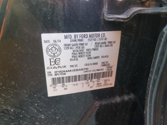 2FMDK4AKXEBA96790 Ford EDGE SPORT