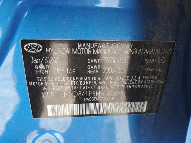 5NPD84LF5HH186828 Hyundai 2017