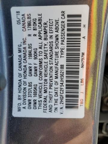 2HGFC2F54JH562188 Honda Civic Lx