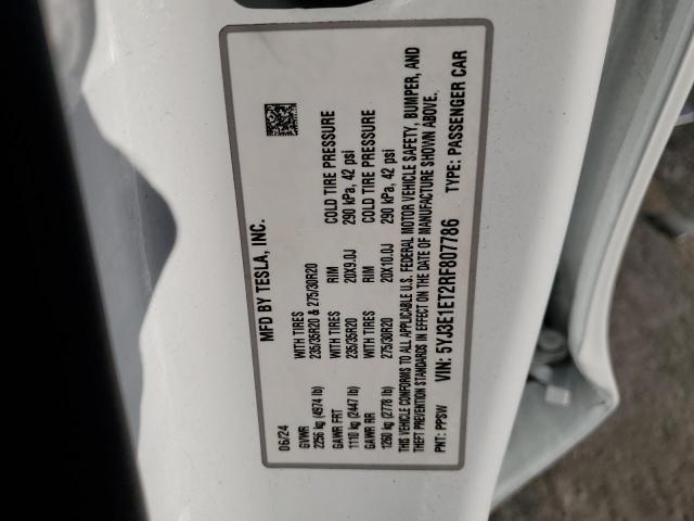 5YJ3E1ET2RF807786 Tesla 2024