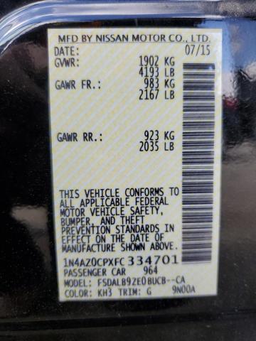 1N4AZ0CPXFC334701 Nissan LEAF S