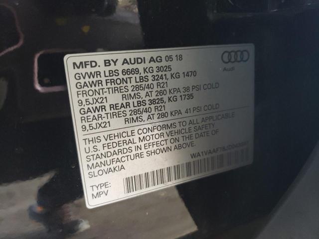WA1VAAF78JD043647 Audi 2018