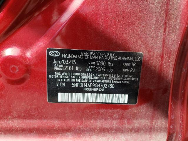5NPDH4AE9GH702780 Hyundai dohc mpi nu