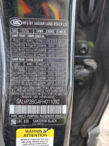 SALVP2BG4FH011092 Land Rover RANGE ROVE