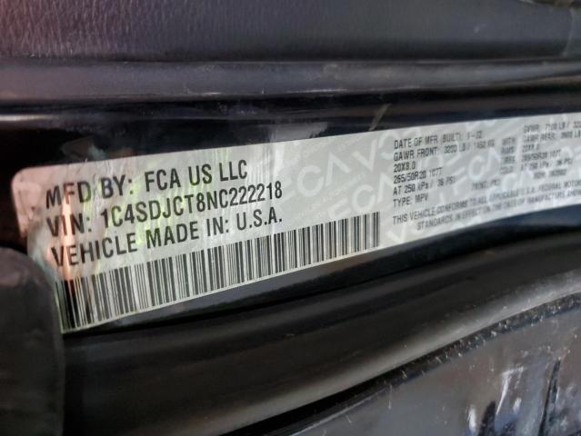 1C4SDJCT8NC222218 Dodge DURANGO R/