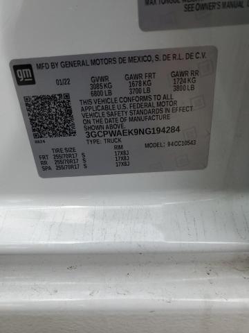 3GCPWAEK9NG194284 Chevrolet Silverado