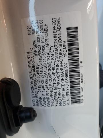 5FNYF5H35NB007502 Honda j35y6