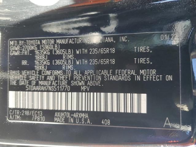 5TDAARAH7NS511770 Toyota a25a-fxs, 5nm