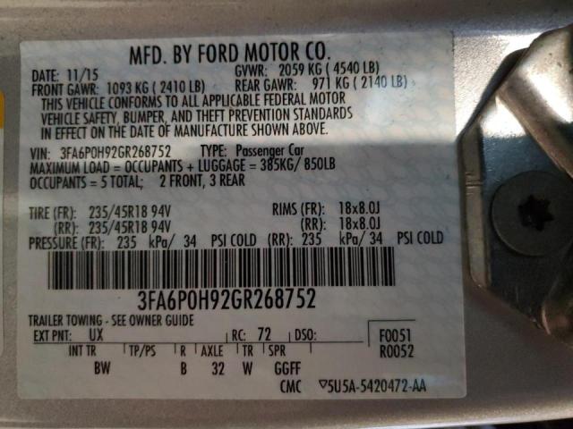 3FA6P0H92GR268752 Ford FUSION SE