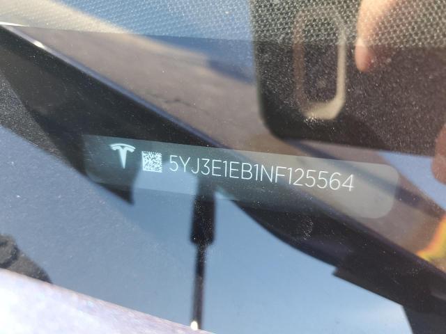 5YJ3E1EB1NF125564 Tesla MODEL 3