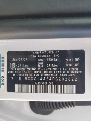 5XXG14J24PG202822 KIA K5 LXS