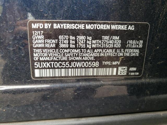 5UXKT0C55J0W00598 BMW X5