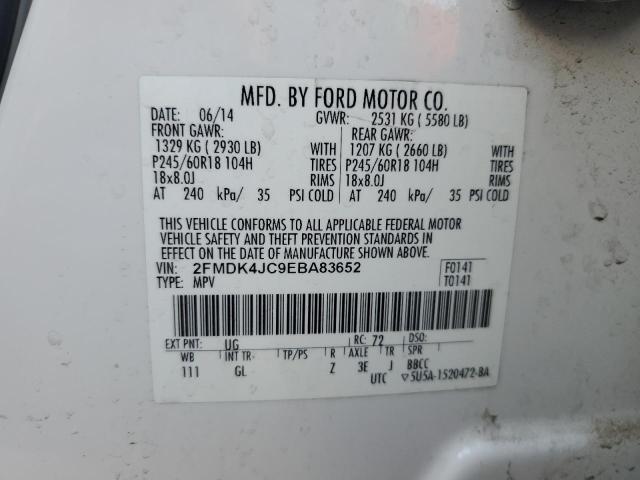 2FMDK4JC9EBA83652 Ford EDGE SEL