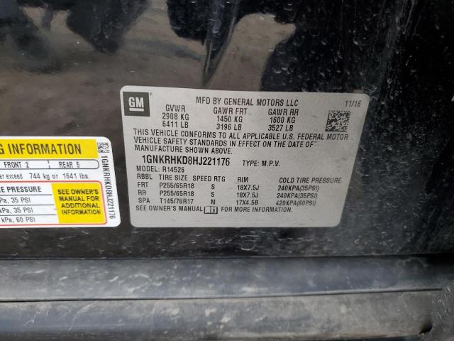 1GNKRHKD8HJ221176 Chevrolet llt - sidi: spark ignited direct injection, alum, 60 degrees
