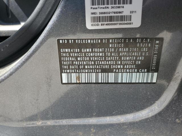 3VWD67AJ3GM393240 Volkswagen JETTA SE