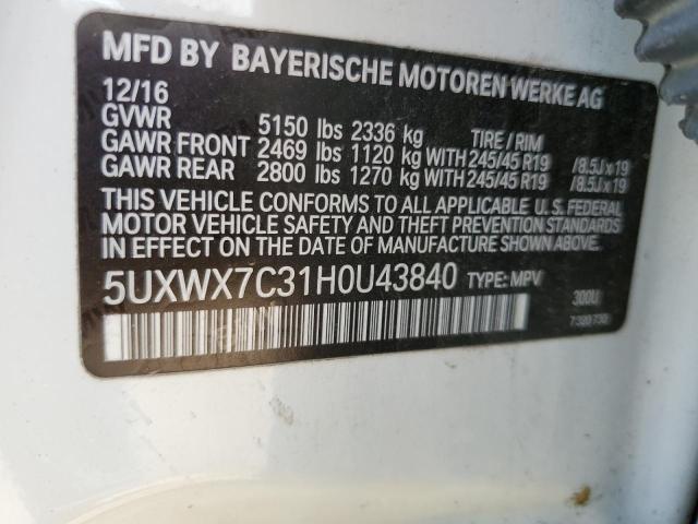 5UXWX7C31H0U43840 BMW X3 Xdrive35i