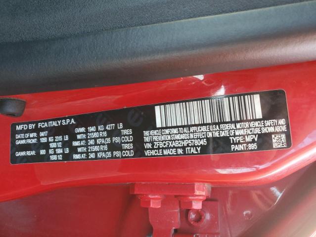 ZFBCFXAB2HP578045 Fiat 500x Pop