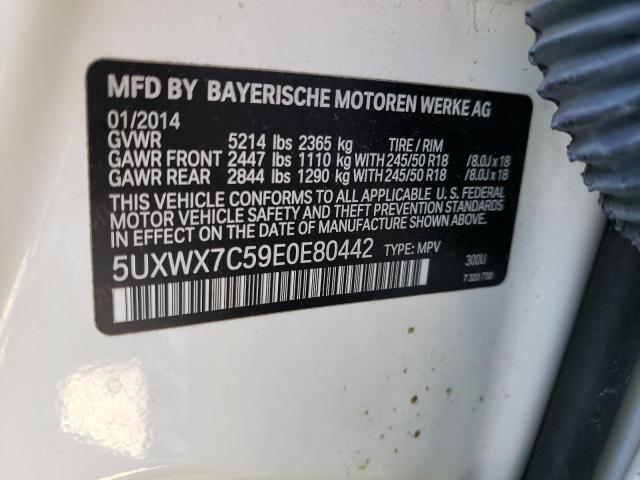 5UXWX7C59E0E80442 BMW X3 Xdrive35i