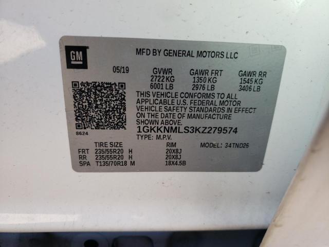 1GKKNMLS3KZ279574 GMC Acadia Slt-1