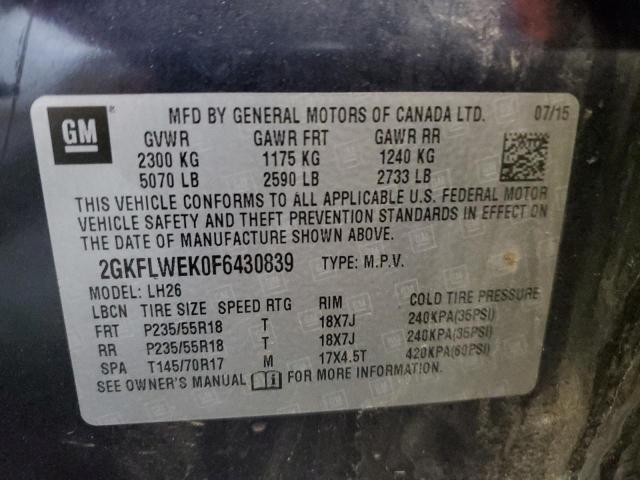 2GKFLWEK0F6430839 GMC Terrain Sle