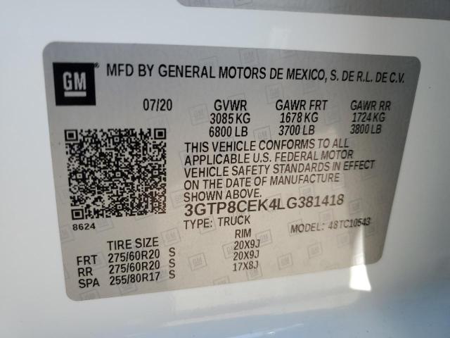 3GTP8CEK4LG381418 GMC Sierra C1500 Elevation