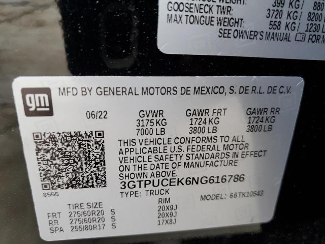 3GTPUCEK6NG616786 GMC Sierra K1500 Elevation